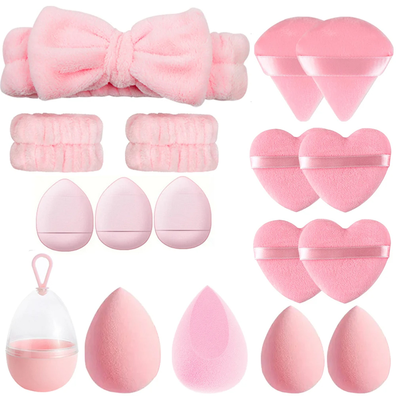 Beauty Bay Makeup - 17 個メイクスポンジブレンダーセット美容卵ファンデーション化粧品スポンジパウダーパフ洗顔ヘッドバンド女性メイクアップツール