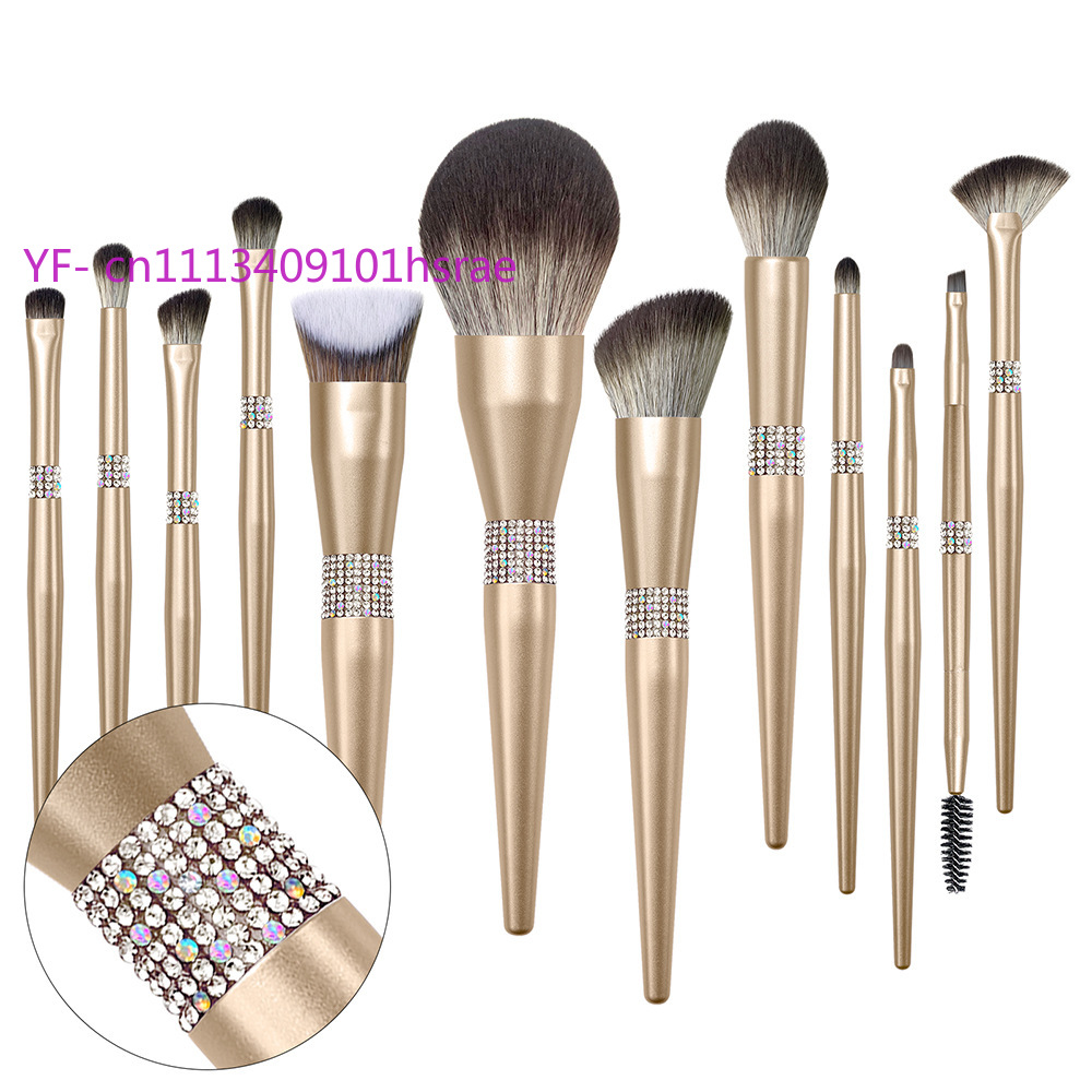 Beauty Makeup Eyeshadow - 12 シャンパンゴールド ブライトクイーン プレミアムメイクアップブラシセット ソフトヘア アイシャドウ