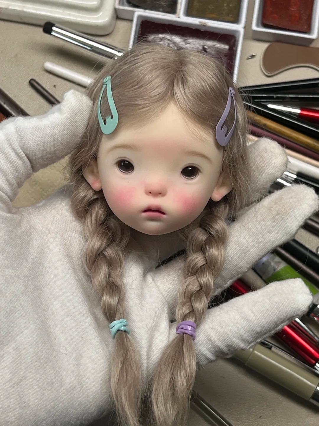 Just Beauty Makeup - SD BJD 人形 1/6 Landoudou 頭美少女メイク高品質樹脂おもちゃギフトちょうど頭送料無料