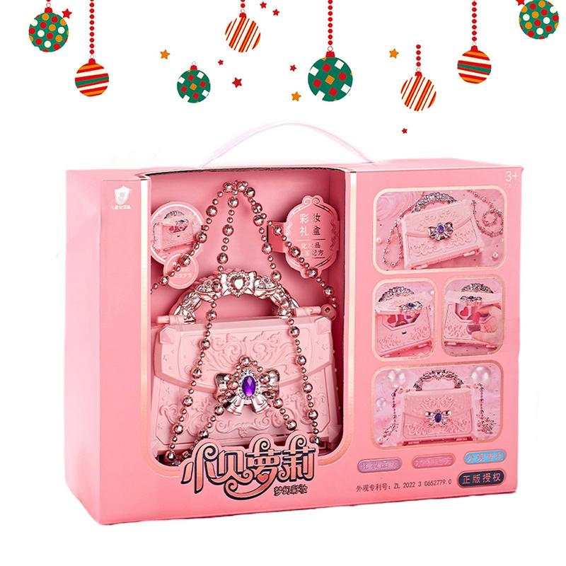 Beauty Real Makeup - 小さな女の子のためのキャリッジ型の化粧キット,ポータブル化粧品セット,美容セット,本物のふり化粧おもちゃ