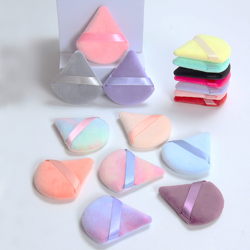 Beauty Bay Makeup - 2 個の三角形パウダーパフフェイスメイクスポンジソフトベルベット化粧パフブレンダー美容ファンデーションスポンジメイクアップアクセサリー