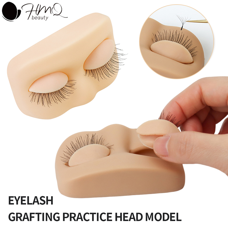 Beauty Makeup Training - まつげエクステンション練習ヘッド取り外し可能なまぶたフラットマネキンモデルまつげ移植トレーニングメイクアップ教育アクセサリー