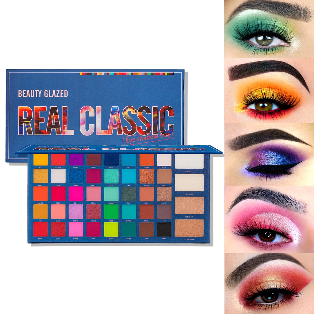 Beauty Real Makeup - BEAUTY GLAZED REAL CLASSIC アイシャドウ防水アースカラーマルチカラーメイクアップパレット簡単に着色できるアイシャドウパレット