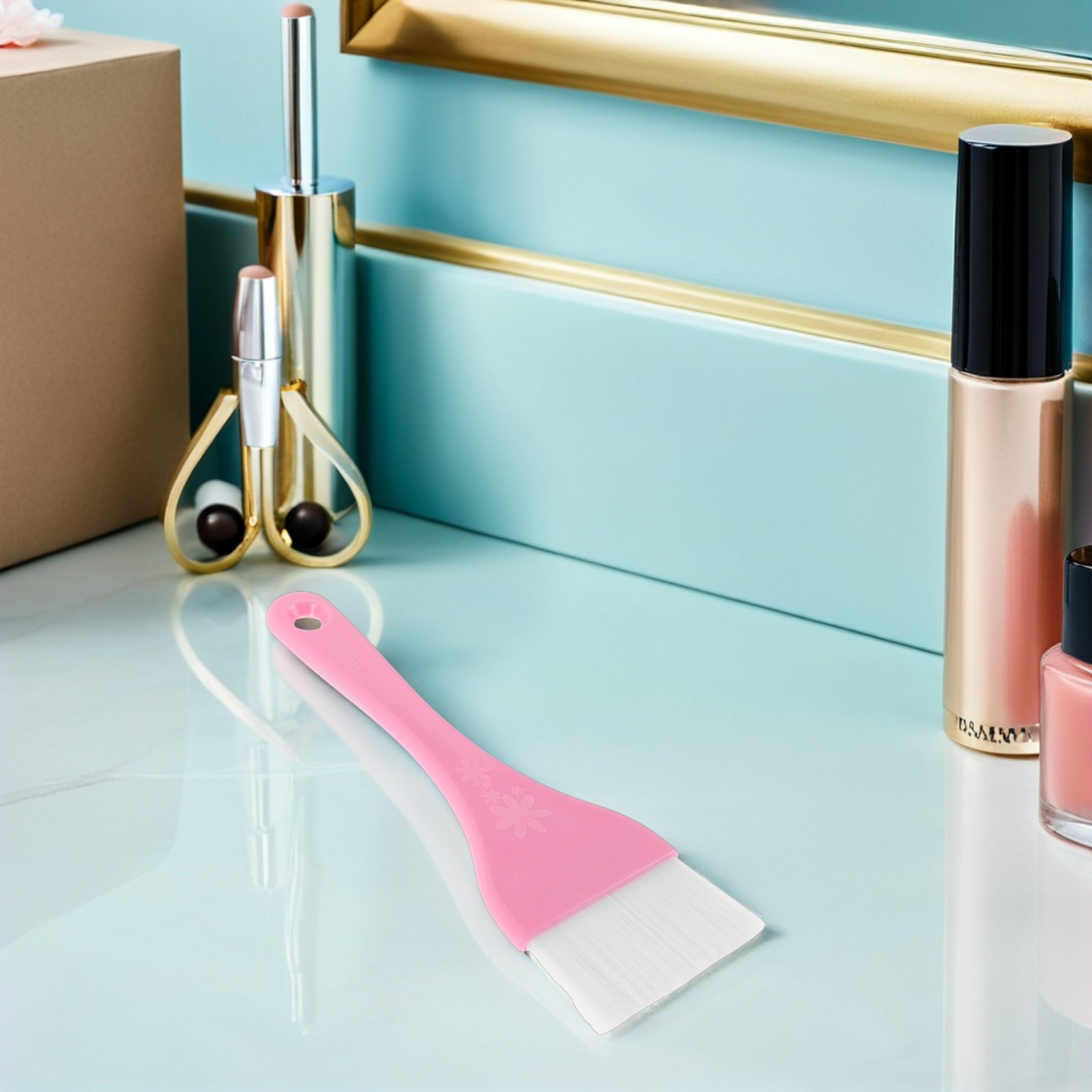 Makeup Beauty Set - 4個入りフェイシャルマスクアプリケーター ソフト大型メイクブラシセット ホワイト ピンク クレイ マッド