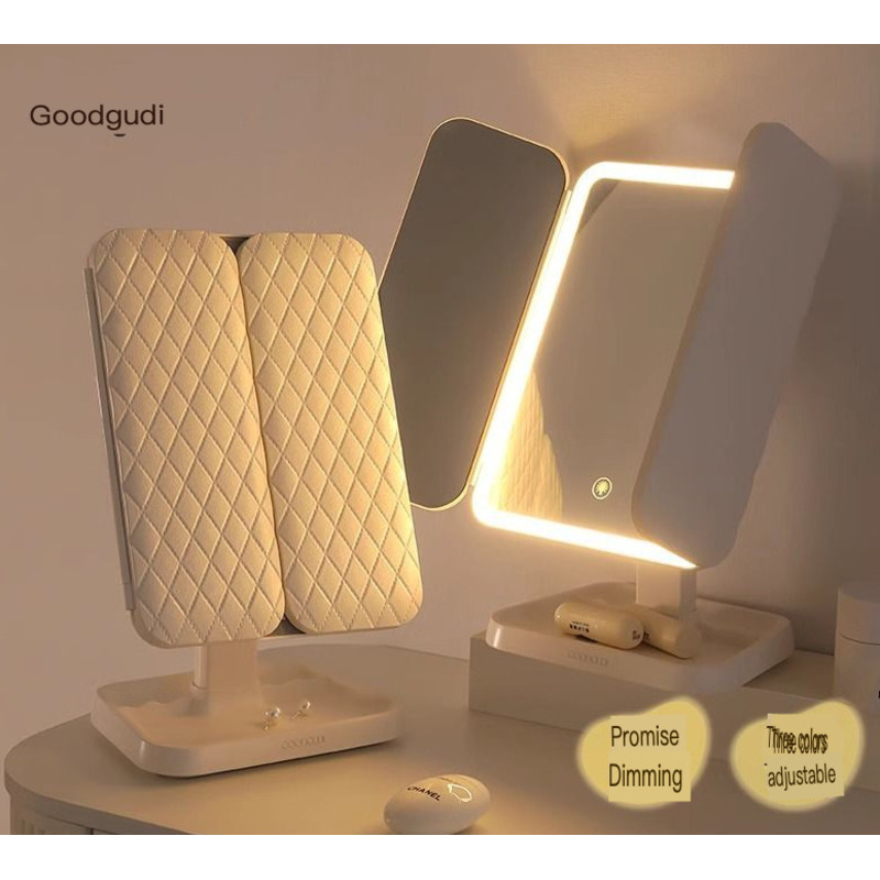 グディ LED メイクアップミラー 高解像度 テーブルトップ - Beauty Makeup Definition のレビューと価格