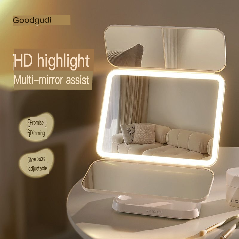グディ LED メイクアップミラー 高解像度 テーブルトップ - Beauty Makeup Definition のレビューと価格