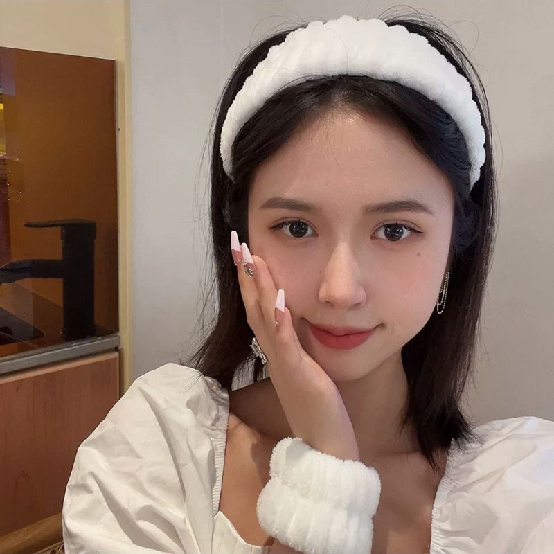 洗顔リストバンドセット女性のヘッドバンドリストバンド吸収性防 - Makeup Beauty Set のレビューと価格