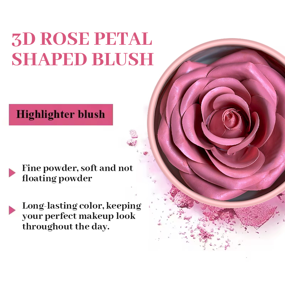 3D 花びらローズメイクアップブラッシュ 4 色ギフトハイラ - Beauty Real Makeup のレビューと価格