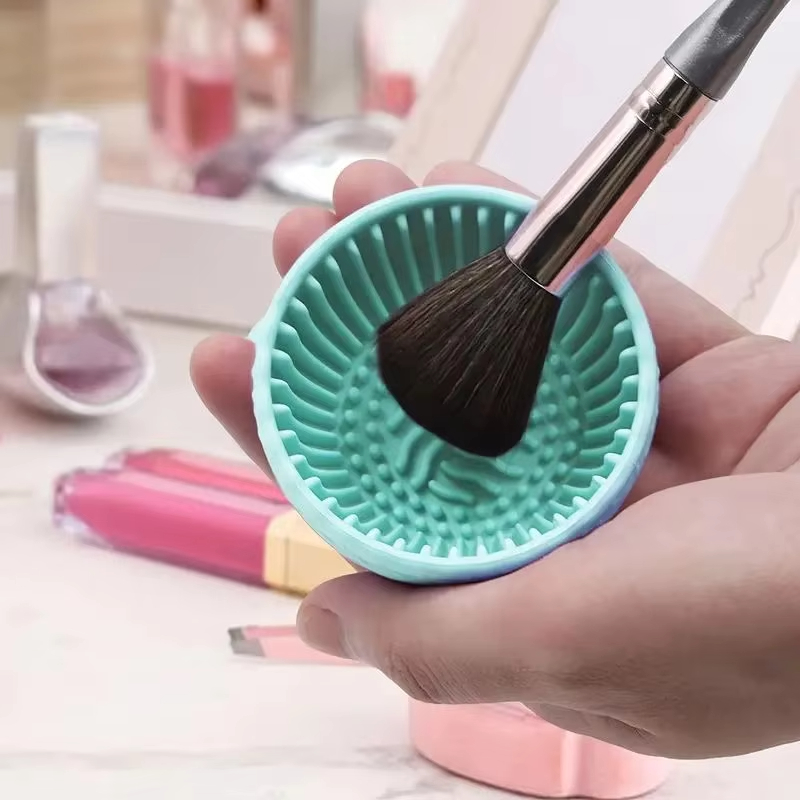 メイクブラシクリーナーソフトシリコンメイクブラシボウル折りた - Beauty Makeup Eyeshadow のレビューと価格