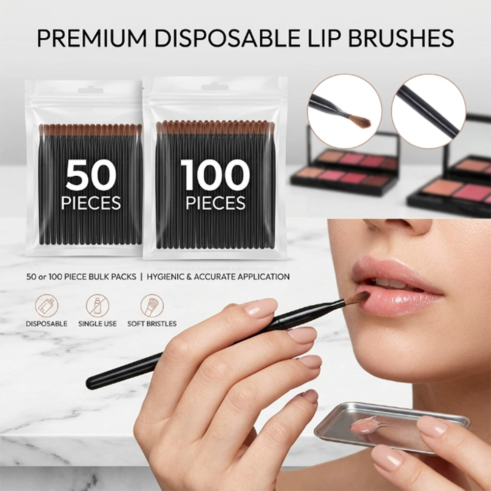 50/100 個使い捨てリップブラシセット口紅グロスワンドア - Makeup Beauty Set のレビューと価格