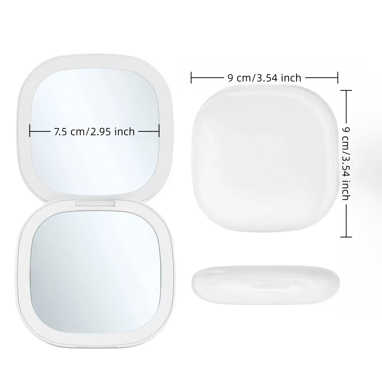 5倍の両面拡大鏡付き化粧鏡、ライト付き、手持ちミラー、軽くて - Beauty Makeup Definition のレビューと価格