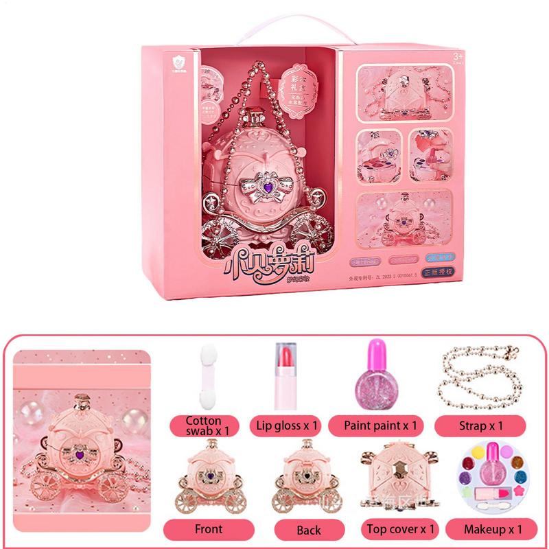 小さな女の子のためのキャリッジ型の化粧キット,ポータブル化粧 - Beauty Real Makeup のレビューと価格