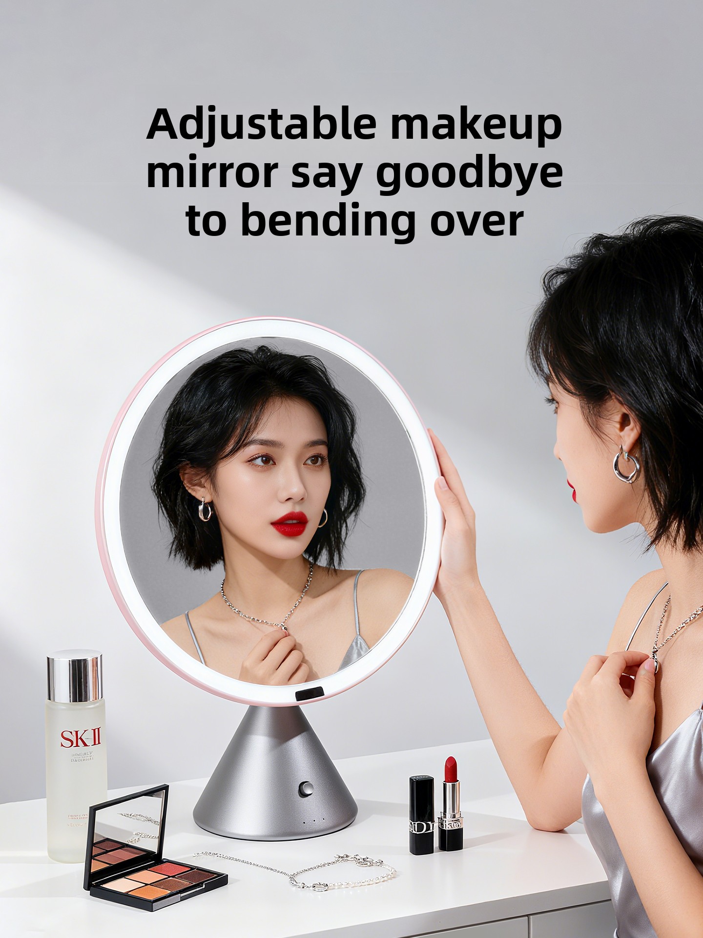 ライトラグジュアリー卓上LEDスマートバニティミラー、高画質 - Beauty Makeup Definition のレビューと価格