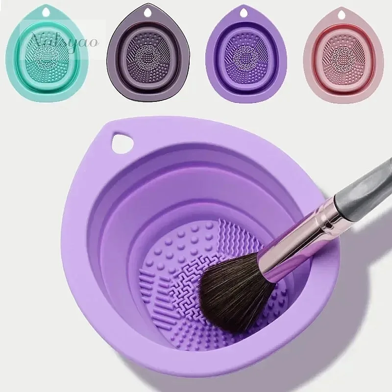 シリコン製折りたたみ式メイクブラシクリーナーボックス、パウダ - Beauty Makeup Eyeshadow のレビューと価格